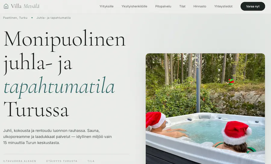 Villa Metsälän verkkosivu